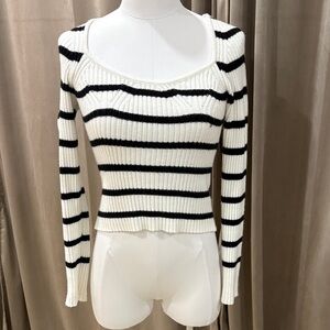 Striped Black and White Women's Sweater